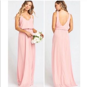 Show Me Your MuMu NWT Kendall Maxi Dress in Frosty Pink Crisp Bridesmaid Wedding
